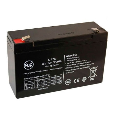 Battery Clerk AJC Power-Sonic PS-6100F 6V 12Ah Sealed Lead Acid Battery POWER-SONIC-PS-6100F